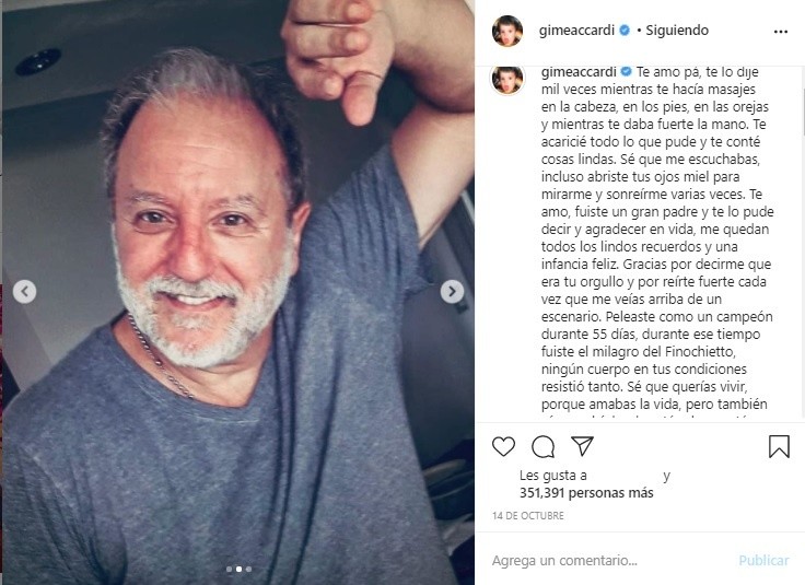 La profunda despedida de Gimena Accardi