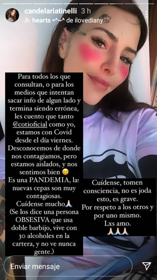 Cande Tinelli lo confirmó en sus redes