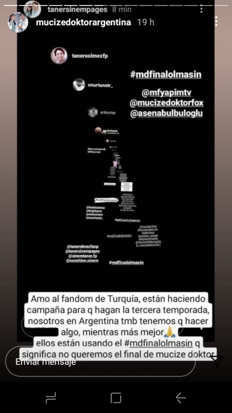 El fandom de Turquía inició una campaña para reclamar que se haga la tercera temporada de Doctor Milagro y el de Argentina salió a apoyarlo.