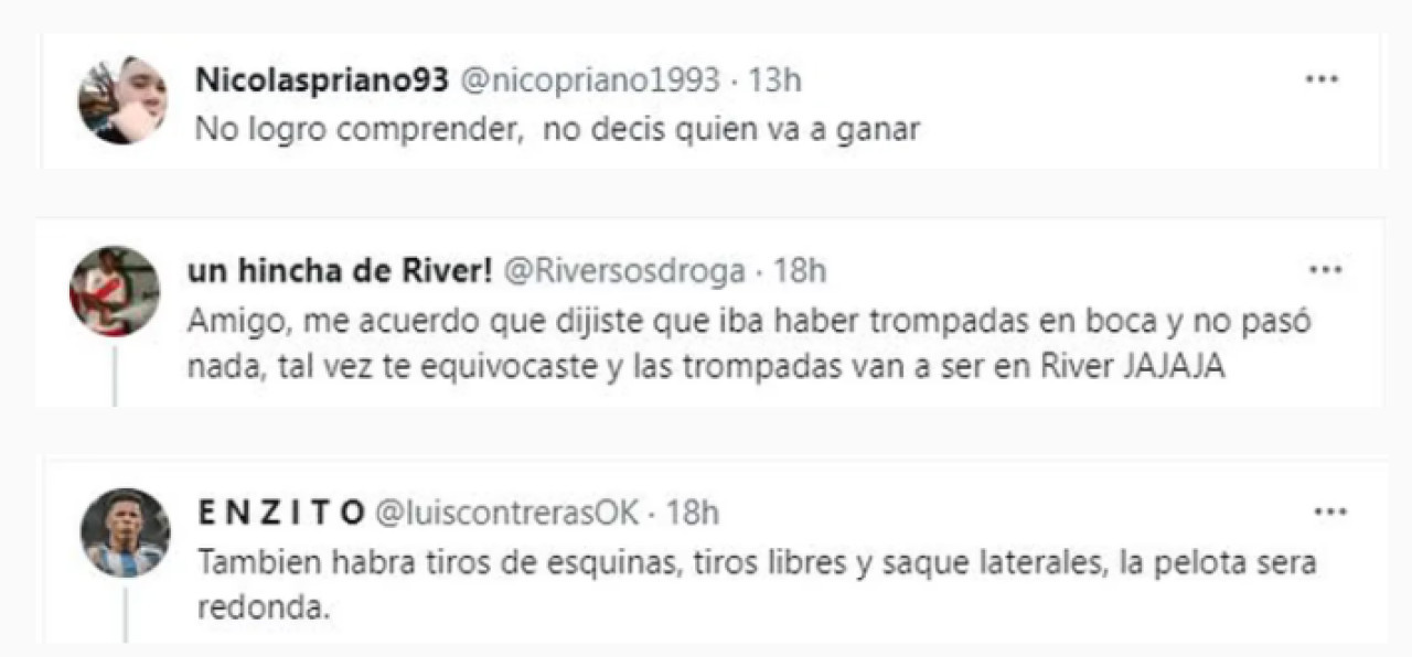 La opinión de hinchas de River tras el posteo del astrólogo. Foto: Twitter