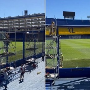 Trabajos en la Bombonera: retiran una parte del alambrado para mejorar la visión